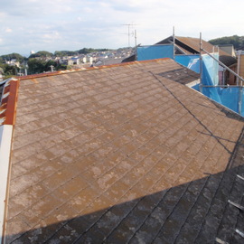 コロニアル屋根の塗装工事
